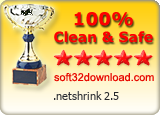 .netshrink 2.5 Clean & Safe award